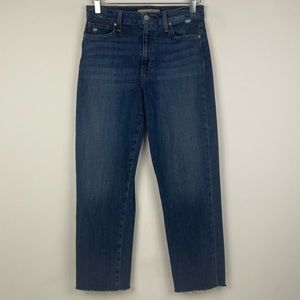 Joe’s Jeans High Rise Straight Crop Distressed Raw Hem Jeans Size 28